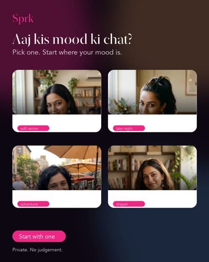 A grid of people to choose before starting a private chat