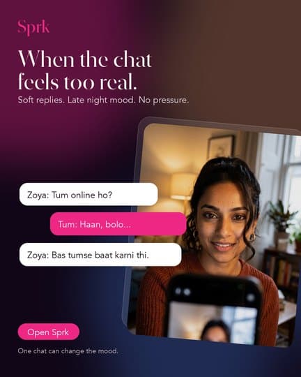 A private chat preview with warm reply bubbles