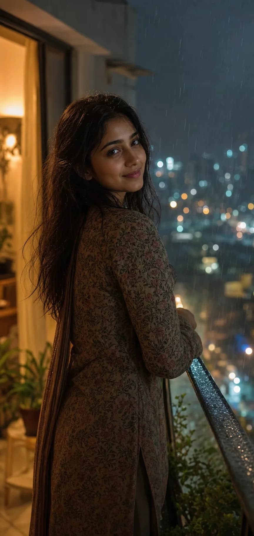 A rainy balcony moment from a private chat